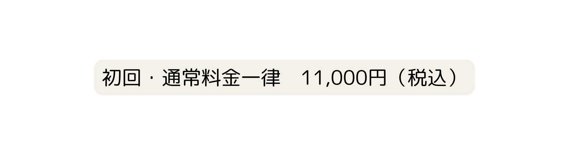 初回 通常料金一律 11 000円 税込